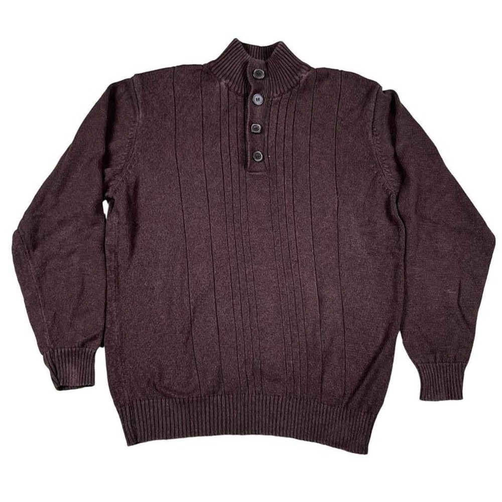 Oscar De La Renta Brown 1/4 Button Down Sweater Size XL